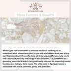 Fortune Jewel White Agate Pearl 18 Beads Balance Luck Bracelet