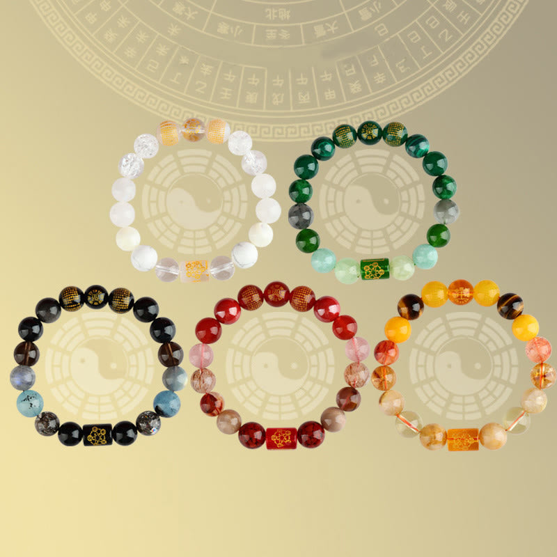 Fortune Jewel Five Elements God Of Wealth Various Crystal Agate Wealth Luck Bracelet