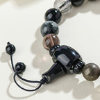 Fortune Jewel Five Elements Various Crystal Black Obsidian Wealth Wisdom Bracelet