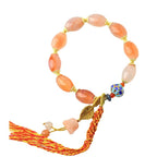 Fortune Jewel Tibetan White Jade Agate Strength Confidence Bracelet
