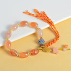 Fortune Jewel Tibetan White Jade Agate Strength Confidence Bracelet