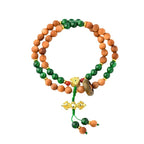 Fortune Jewel Sandalwood Wood Bead Tibet Dorje Vajra  Double Twisted Design Protection Healing Bracelet