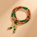 Fortune Jewel Sandalwood Wood Bead Tibet Dorje Vajra  Double Twisted Design Protection Healing Bracelet
