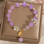 Fortune Jewel Natural Blue Crystal Amethyst Chalcedony Flower Healing Bracelet