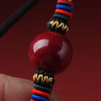 Fortune Jewel Cinnabar Lucky Bead Keep Away Evil Spirits Necklace Pendant