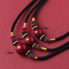 Fortune Jewel Cinnabar Lucky Bead Keep Away Evil Spirits Necklace Pendant
