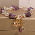 Fortune Jewel Amethyst Citrine White Crystal Zircon Flower Spiritual Healing Bracelet