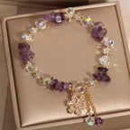 Fortune Jewel Amethyst Citrine White Crystal Zircon Flower Spiritual Healing Bracelet