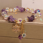 Fortune Jewel Amethyst Citrine White Crystal Zircon Flower Spiritual Healing Bracelet