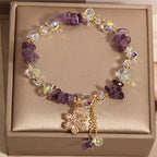 Fortune Jewel Amethyst Citrine White Crystal Zircon Flower Spiritual Healing Bracelet