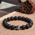 Fortune Jewel Lava Rock Beads White Copper PiXiu Wealth Bracelet