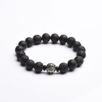Fortune Jewel Lava Rock Beads White Copper PiXiu Wealth Bracelet