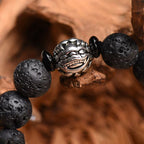 Fortune Jewel Lava Rock Beads White Copper PiXiu Wealth Bracelet