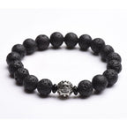 Fortune Jewel Lava Rock Beads White Copper PiXiu Wealth Bracelet