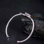 Fortune Jewel 925 Sterling Silver Cherry Blossom Luck Bracelet Bangle