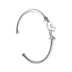 Fortune Jewel 925 Sterling Silver Cherry Blossom Luck Bracelet Bangle