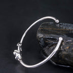 Fortune Jewel 925 Sterling Silver Cherry Blossom Luck Bracelet Bangle
