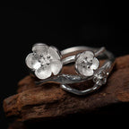 Fortune Jewel 925 Sterling Silver Plum Bossom Balance Ring