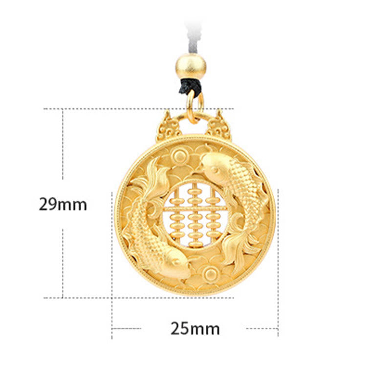 Fortune Jewel Gold Plated Copper Koi Fish Strength Necklace Pendant