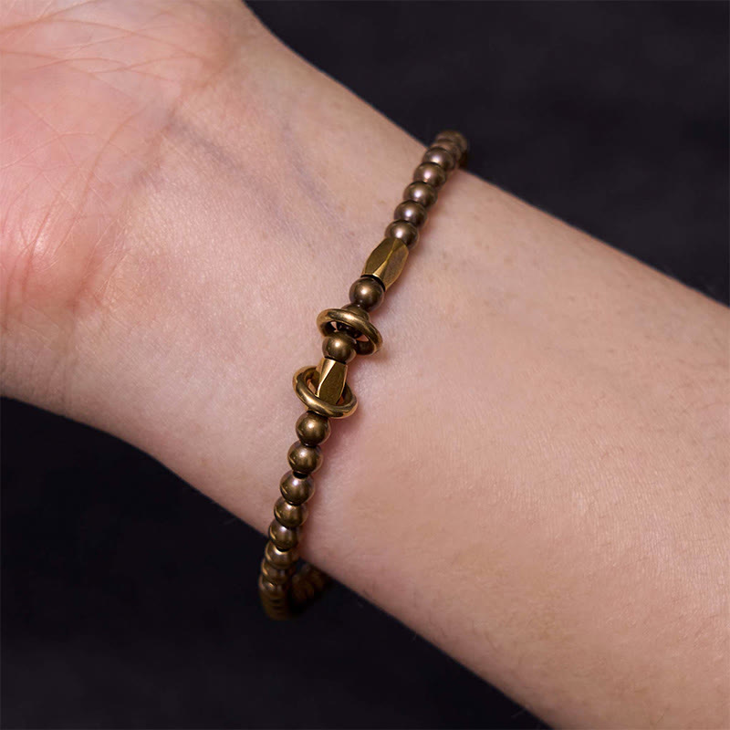 Fortune Jewel Wealth Self Care Copper Brass Beads Design Couple Bracelet