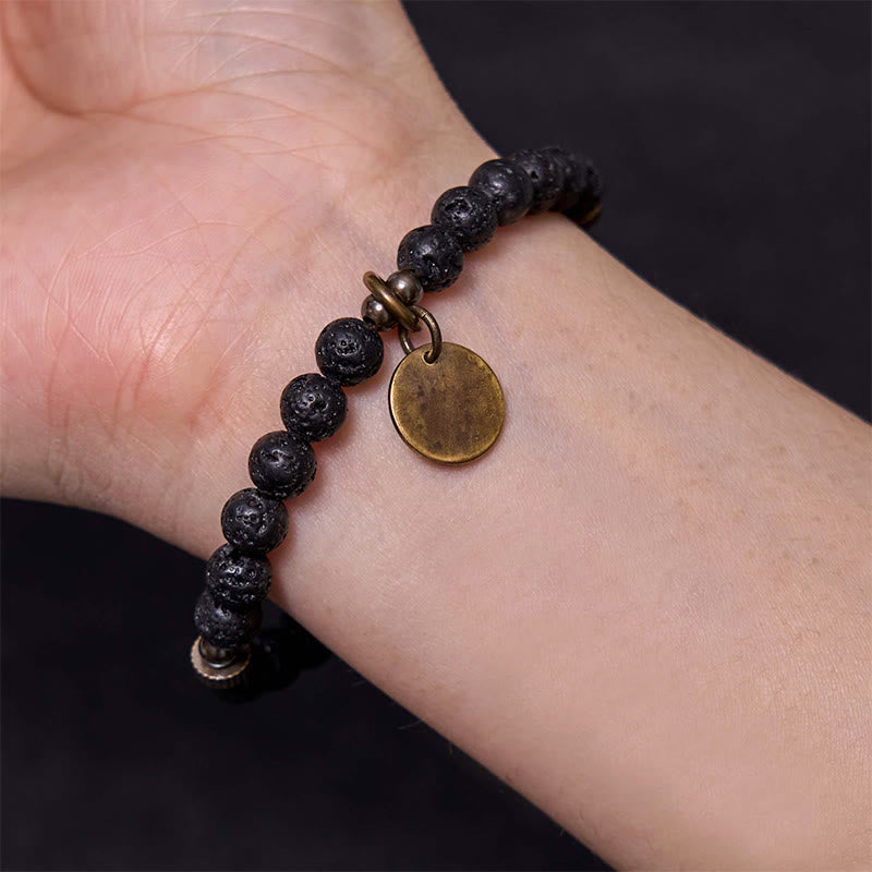 Fortune Jewel Natural Lava Rock Beads Calm Support Healing Bracelet
