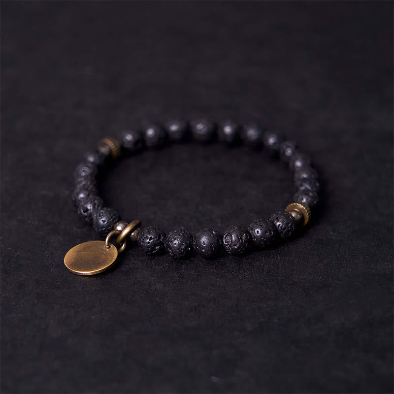 Fortune Jewel Natural Lava Rock Beads Calm Support Healing Bracelet