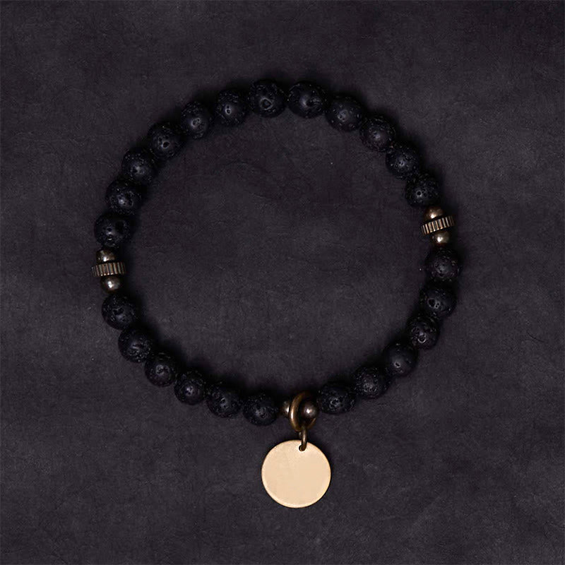 Fortune Jewel Natural Lava Rock Beads Calm Support Healing Bracelet