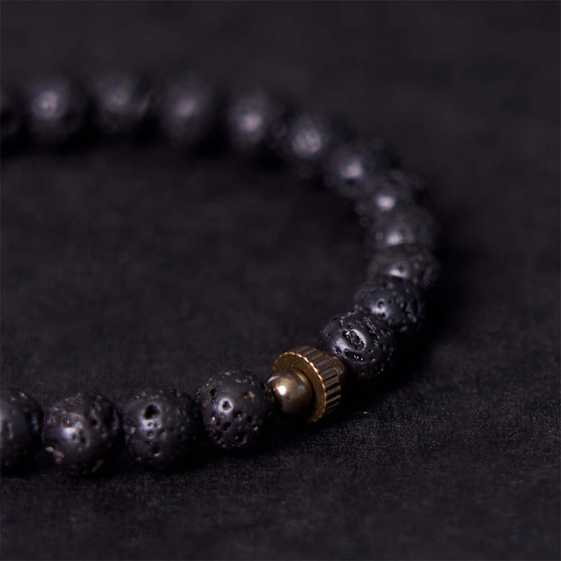 Fortune Jewel Natural Lava Rock Beads Calm Support Healing Bracelet