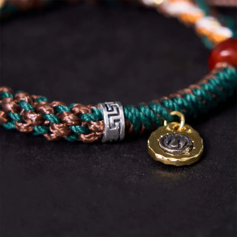 Fortune Jewel "Cheers to Harmony and Blessings" Tibetan Rope Bracelet Includes Gift Message Card Fortune Jewel