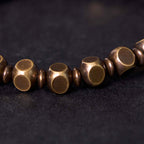 Fortune Jewel Tibetan Om Mani Padme Hum Carved Copper Brass Amulet Focus Bracelet
