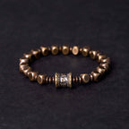 Fortune Jewel Tibetan Om Mani Padme Hum Carved Copper Brass Amulet Focus Bracelet