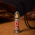 Fortune Jewel Tibetan Medicine Buddha Nine-Eye Dzi Bead Protection Necklace Pendant