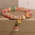 Fortune Jewel Gradient Pink Cat's Eye Butterfly Peace Bracelet