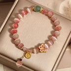 Fortune Jewel Gradient Pink Cat's Eye Butterfly Peace Bracelet
