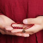 Fortune Jewel Cinnabar Fu Character Beads Blessing Red String Handmade Braided Bracelet