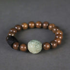 Fortune Jewel Sandalwood Bodhi Seed PiXiu Ebony Wood Bead Healing Bracelet