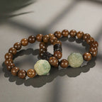 Fortune Jewel Sandalwood Bodhi Seed PiXiu Ebony Wood Bead Healing Bracelet