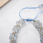 Fortune Jewel Natural Moonstone Butterfly Bamboo Healing String Bracelet