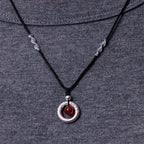 Fortune Jewel 999 Sterling Silver Red Agate Peace Buckle Blessing Necklace Pendant