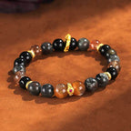 Fortune Jewel Sun Stone Lava Rock Positive Bracelet