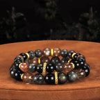 Fortune Jewel Sun Stone Lava Rock Positive Bracelet