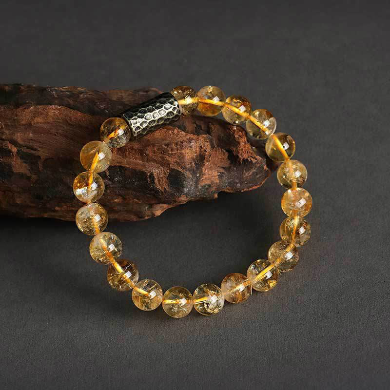 Fortune Jewel Citrine Sandalwood Bodhi Seed Protection Double Wrap Bracelet