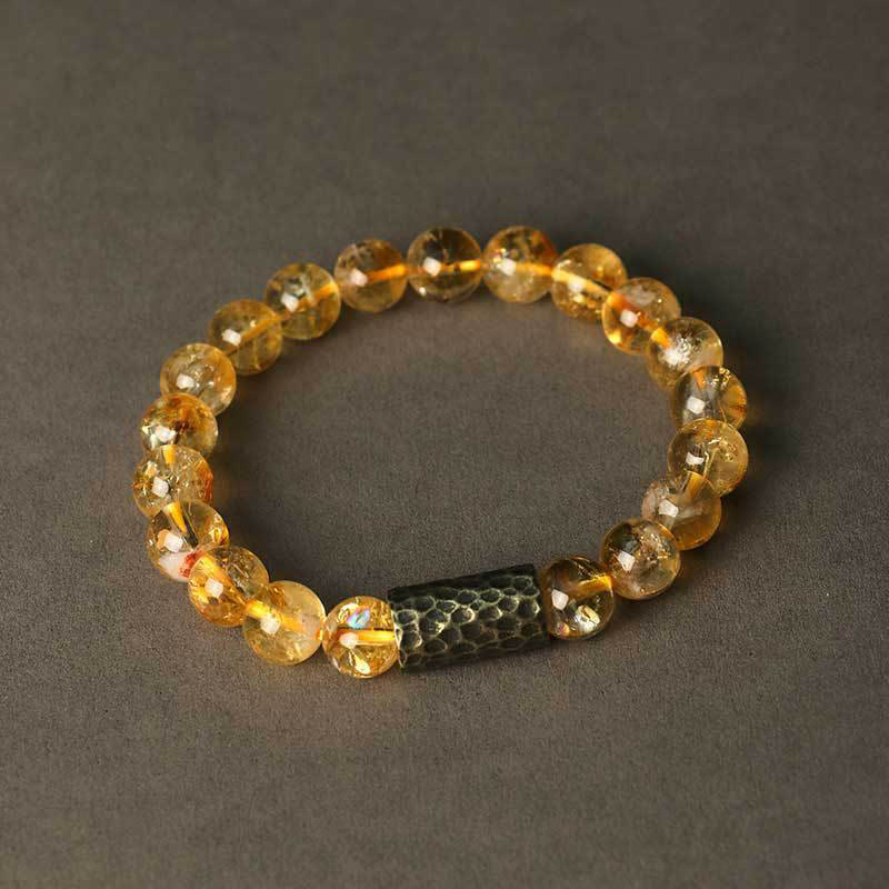 Fortune Jewel Citrine Sandalwood Bodhi Seed Protection Double Wrap Bracelet