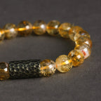 Fortune Jewel Citrine Sandalwood Bodhi Seed Protection Double Wrap Bracelet