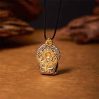 Fortune Jewel Tibetan Avalokitesvara Dzi Bead Pattern Copper Purity Healing Necklace Pendant
