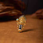 Fortune Jewel Tibetan Dzi Bead Manjusri Bodhisattva Pattern Compassion String Necklace Pendant Fortune Jewel
