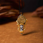 Fortune Jewel Tibetan Dzi Bead Manjusri Bodhisattva Pattern Compassion String Necklace Pendant Fortune Jewel