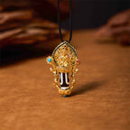 Fortune Jewel Tibetan Dzi Bead Manjusri Bodhisattva Pattern Compassion String Necklace Pendant Fortune Jewel