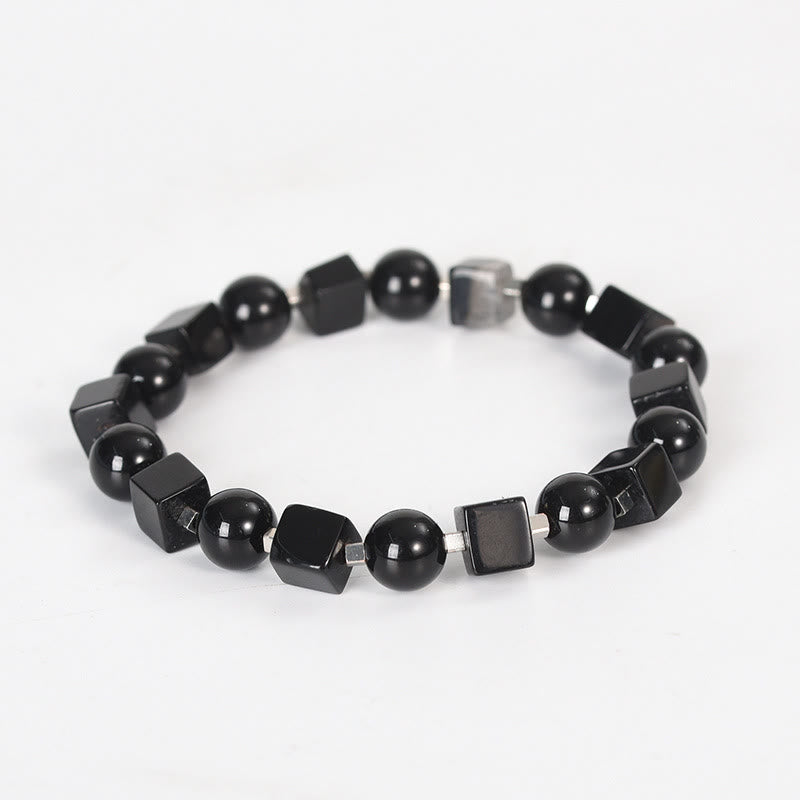 Fortune Jewel Various Crystals Black Obsidian Purification Bracelet