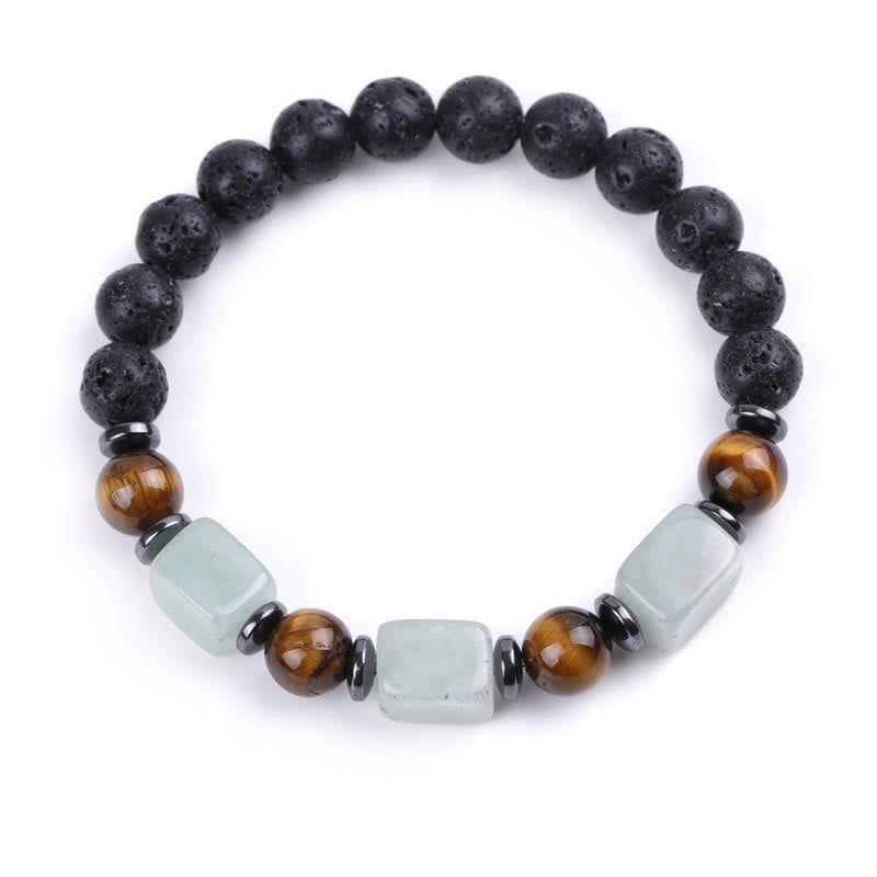 Fortune Jewel Various Crystals Lava Rock Calm Bracelet